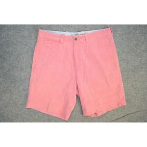 Peter Millar Shorts Silk Linen Blend Mens 34 Pink Flat Front Golf Casual Summer‎